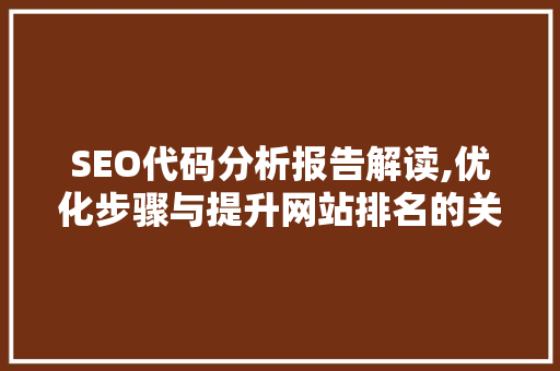 SEO代码分析报告解读,优化步骤与提升网站排名的关键