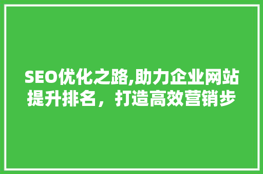 SEO优化之路,助力企业网站提升排名，打造高效营销步骤