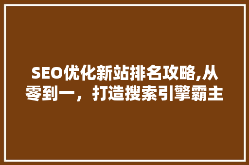 SEO优化新站排名攻略,从零到一，打造搜索引擎霸主
