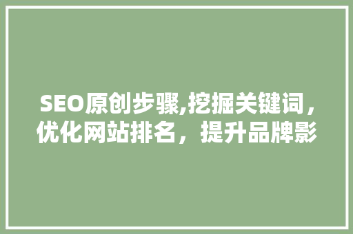 SEO原创步骤,挖掘关键词，优化网站排名，提升品牌影响力