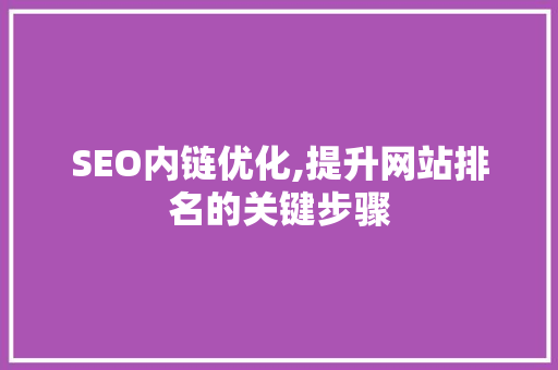 SEO内链优化,提升网站排名的关键步骤