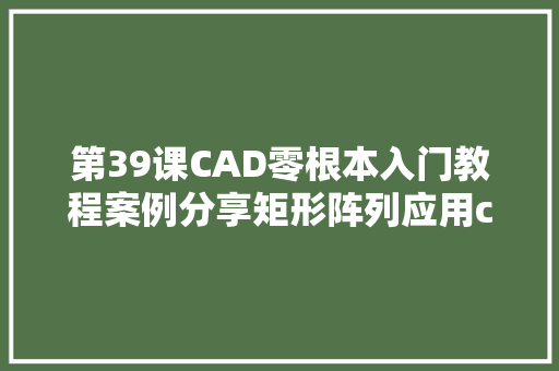 第39课CAD零根本入门教程案例分享矩形阵列应用cad