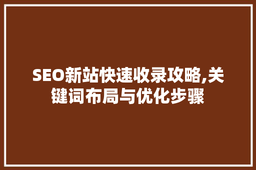 SEO新站快速收录攻略,关键词布局与优化步骤