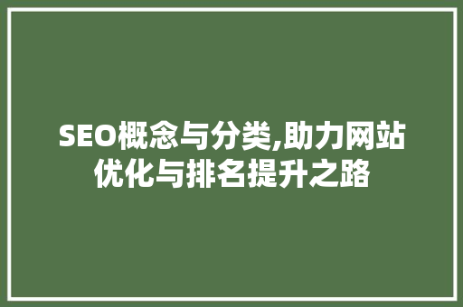 SEO概念与分类,助力网站优化与排名提升之路