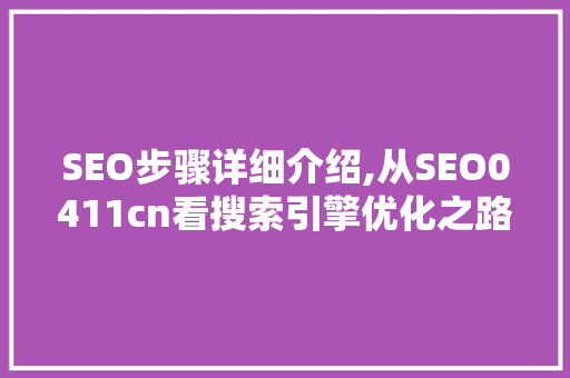 SEO步骤详细介绍,从SEO0411cn看搜索引擎优化之路