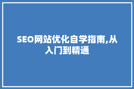SEO网站优化自学指南,从入门到精通
