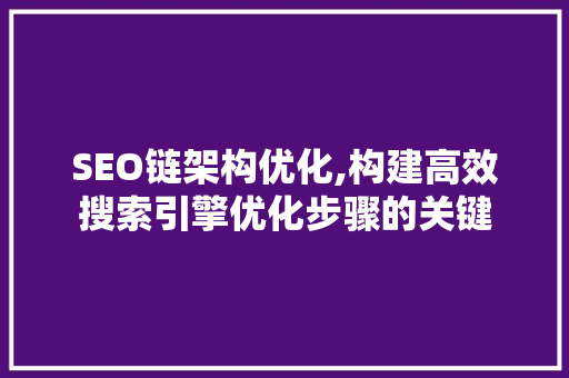 SEO链架构优化,构建高效搜索引擎优化步骤的关键
