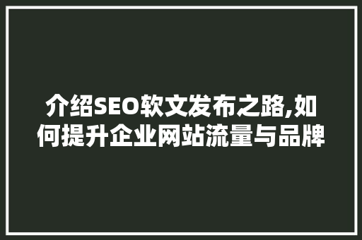 介绍SEO软文发布之路,如何提升企业网站流量与品牌知名度