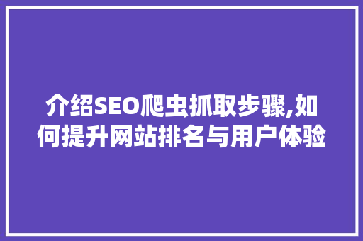 介绍SEO爬虫抓取步骤,如何提升网站排名与用户体验