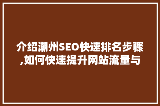介绍潮州SEO快速排名步骤,如何快速提升网站流量与转化率