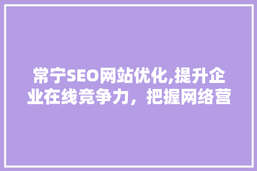 常宁SEO网站优化,提升企业在线竞争力，把握网络营销新机遇