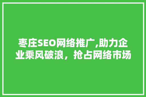 枣庄SEO网络推广,助力企业乘风破浪，抢占网络市场制高点