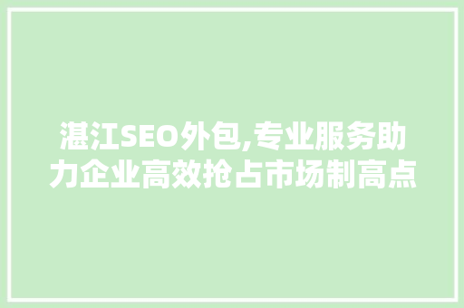 湛江SEO外包,专业服务助力企业高效抢占市场制高点