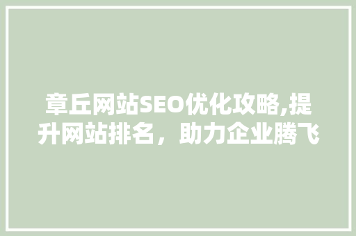 章丘网站SEO优化攻略,提升网站排名，助力企业腾飞