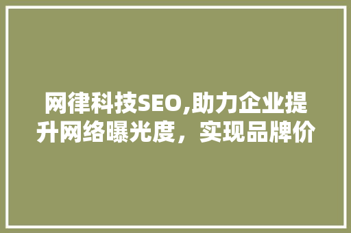 网律科技SEO,助力企业提升网络曝光度，实现品牌价值最大化