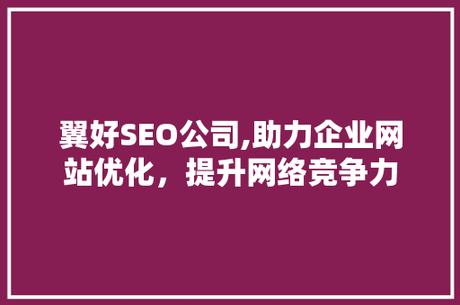 翼好SEO公司,助力企业网站优化，提升网络竞争力