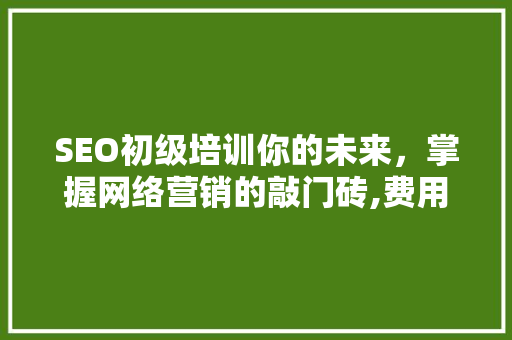SEO初级培训你的未来，掌握网络营销的敲门砖,费用与价值