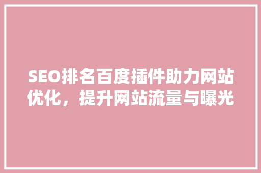 SEO排名百度插件助力网站优化，提升网站流量与曝光度
