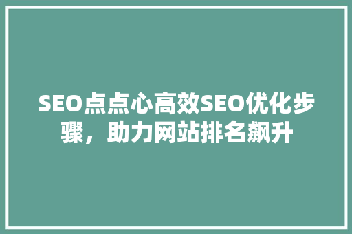SEO点点心高效SEO优化步骤，助力网站排名飙升
