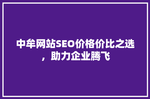 中牟网站SEO价格价比之选，助力企业腾飞