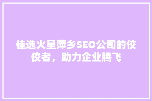 佳选火星萍乡SEO公司的佼佼者，助力企业腾飞