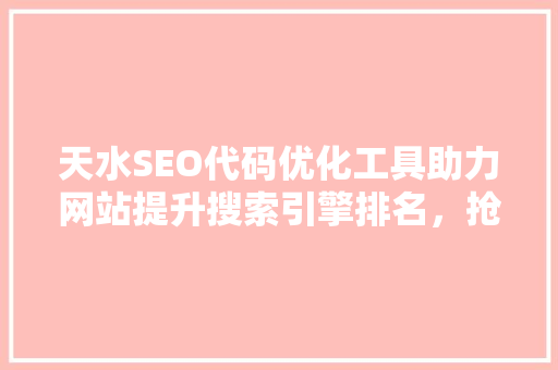 天水SEO代码优化工具助力网站提升搜索引擎排名，抢占市场先机