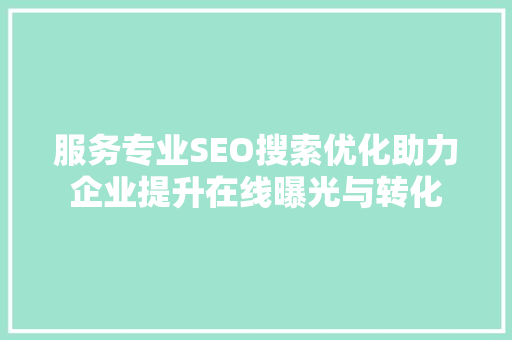 服务专业SEO搜索优化助力企业提升在线曝光与转化