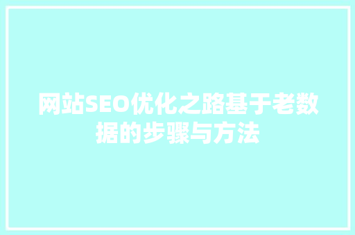 网站SEO优化之路基于老数据的步骤与方法