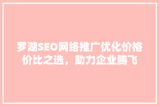 罗湖SEO网络推广优化价格价比之选，助力企业腾飞