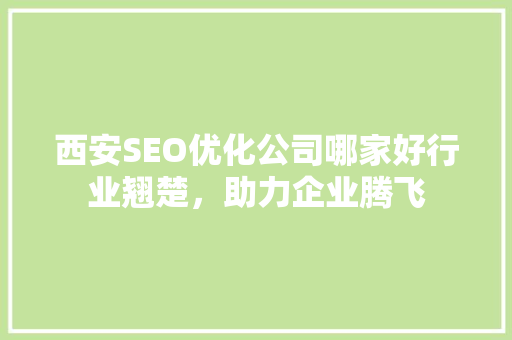 西安SEO优化公司哪家好行业翘楚，助力企业腾飞