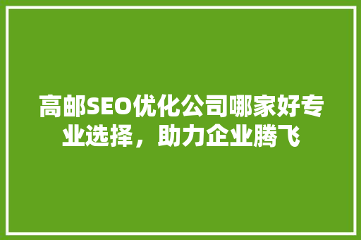 高邮SEO优化公司哪家好专业选择，助力企业腾飞