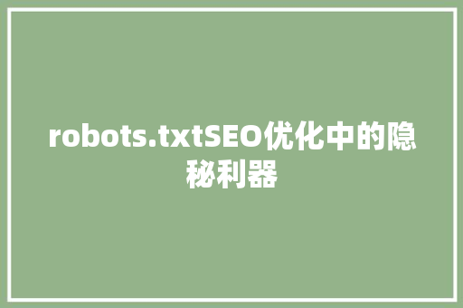robots.txtSEO优化中的隐秘利器
