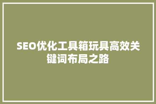 SEO优化工具箱玩具高效关键词布局之路
