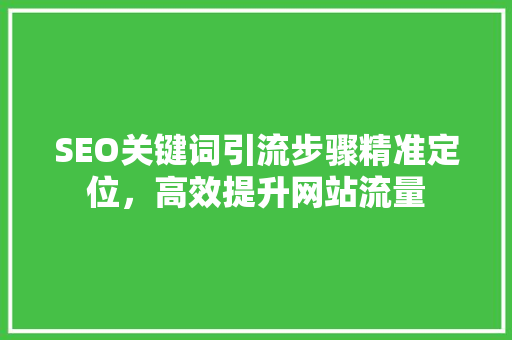 SEO关键词引流步骤精准定位，高效提升网站流量