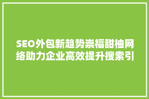 SEO外包新趋势崇福甜柚网络助力企业高效提升搜索引擎排名