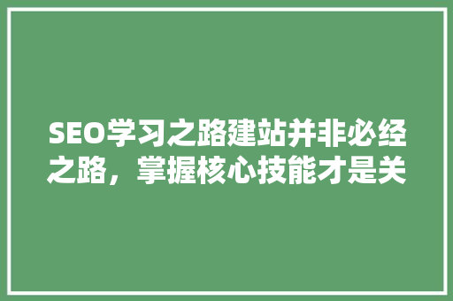 SEO学习之路建站并非必经之路，掌握核心技能才是关键