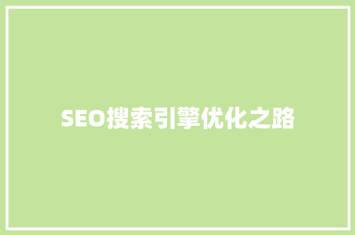 SEO搜索引擎优化之路