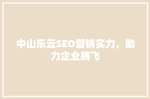 中山乐云SEO营销实力，助力企业腾飞