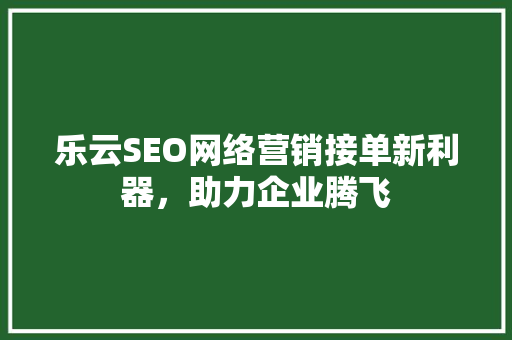 乐云SEO网络营销接单新利器，助力企业腾飞