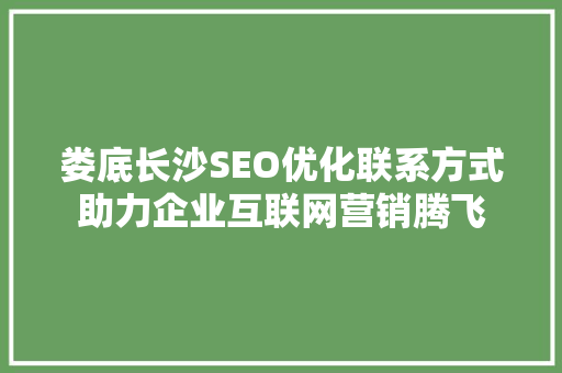 娄底长沙SEO优化联系方式助力企业互联网营销腾飞