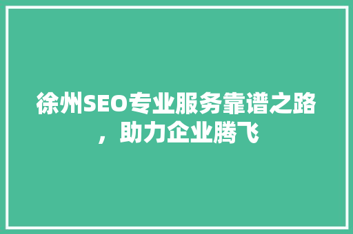 徐州SEO专业服务靠谱之路，助力企业腾飞