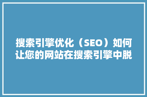 搜索引擎优化（SEO）如何让您的网站在搜索引擎中脱颖而出
