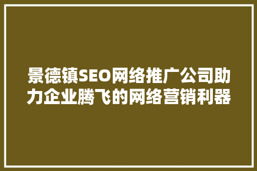 景德镇SEO网络推广公司助力企业腾飞的网络营销利器