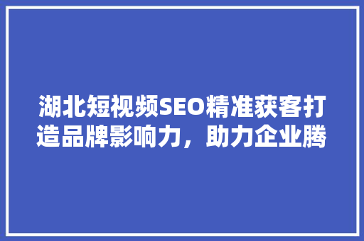 湖北短视频SEO精准获客打造品牌影响力，助力企业腾飞