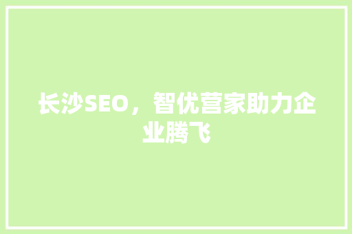 长沙SEO，智优营家助力企业腾飞