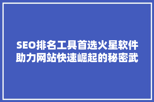 SEO排名工具首选火星软件助力网站快速崛起的秘密武器