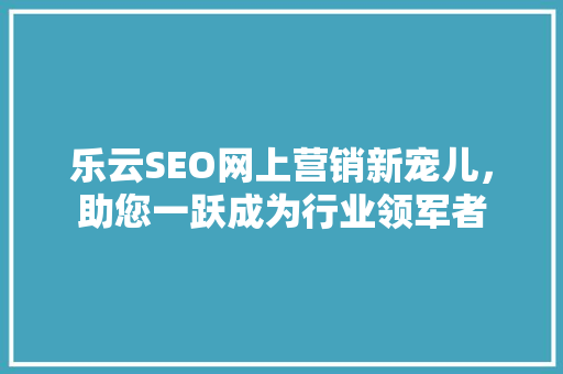 乐云SEO网上营销新宠儿，助您一跃成为行业领军者