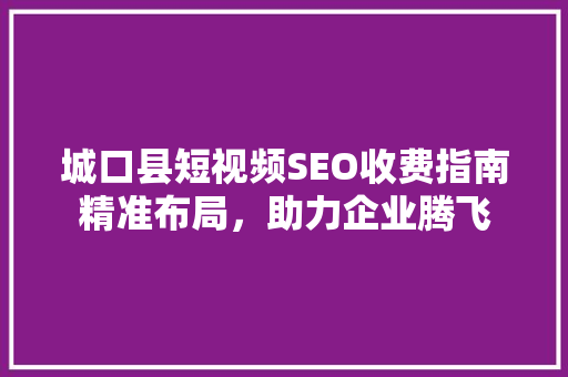 城口县短视频SEO收费指南精准布局，助力企业腾飞