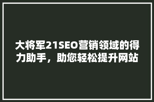 大将军21SEO营销领域的得力助手，助您轻松提升网站排名