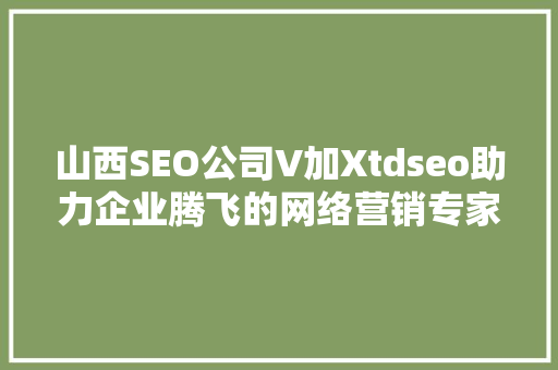 山西SEO公司V加Xtdseo助力企业腾飞的网络营销专家